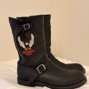 Harley-Davidson Vintage Black Men's Conductor Motorcycle Riding Boots - Size 11